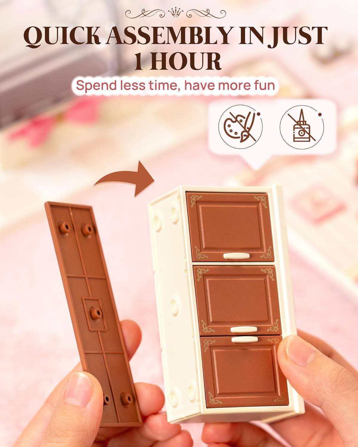 QUICK ASSEMBLY IN JUST 1 HOUR  
Spend less time, have more fun