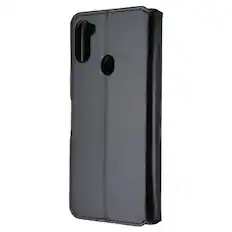 Front. Mybat - MyBat MyJacket Wallet Element Series Case for Samsung Galaxy A11 - Black Leather - Black.