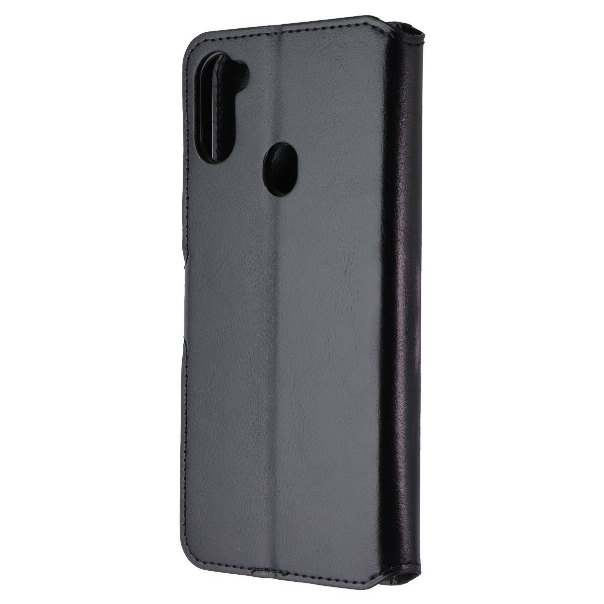 Front. Mybat - MyBat MyJacket Wallet Element Series Case for Samsung Galaxy A11 - Black Leather - Black.