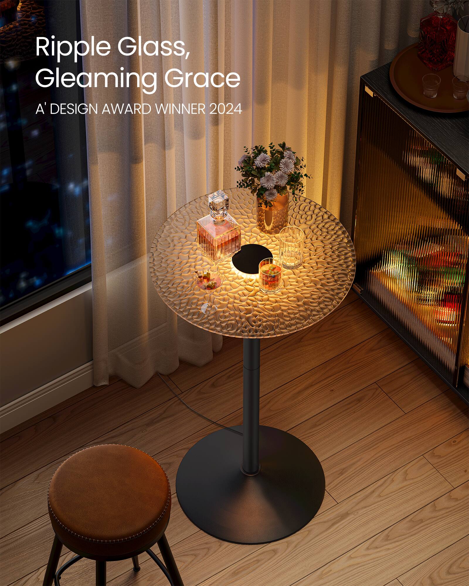 Ripple Glass, Gleaming Grace  
A' DESIGN AWARD WINNER 2024