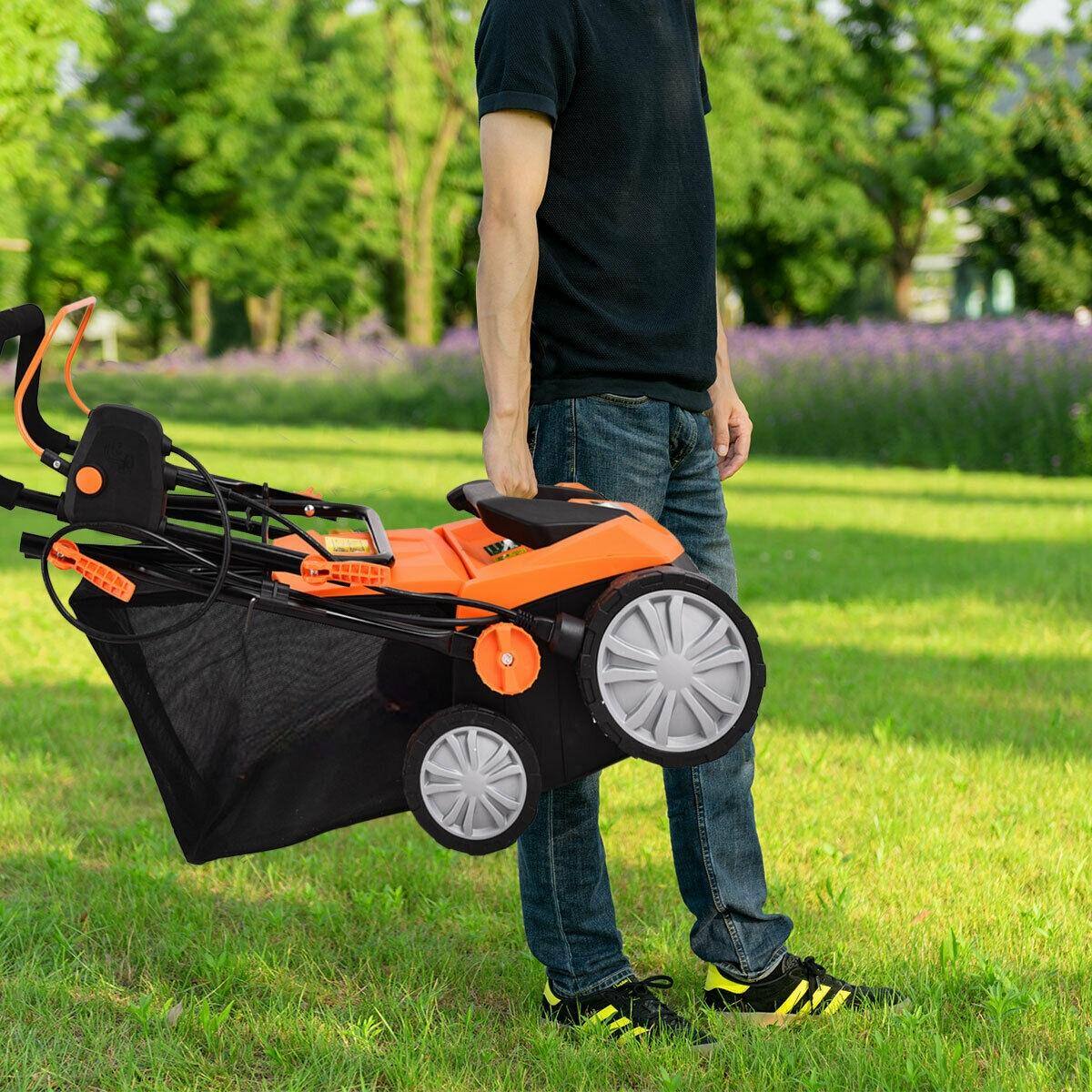SKONYON - 15 Inch 13 Amp Electric Scarifier with Collection Bag and Removable Blades - Orange - Thumbnail 5