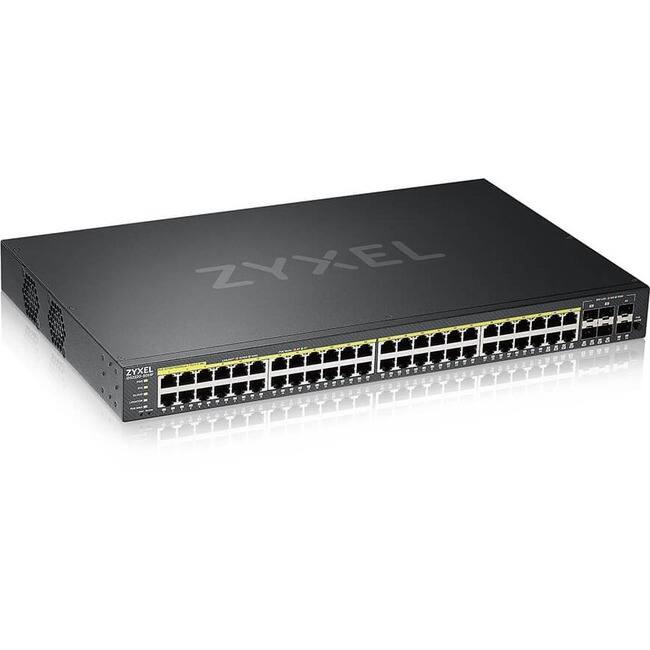 ZYXEL - GS2220-50HP 48-Port Gigabit L2+ Managed and Nebula Pro Cloud Managed Switch | 48 PoE+ Ports at 375W with 4 SFP - Unknown