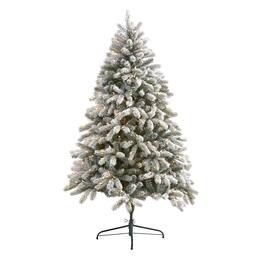 BreeBe - 6’ Flckd South Carolina Xmas Tree w/450 Lights & 925 Tips - Multicolor
