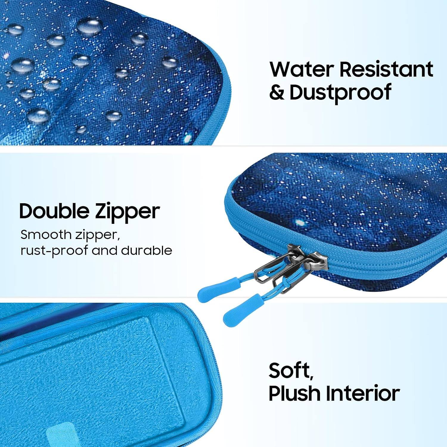 Water Resistant & Dustproof

Double Zipper
Smooth zipper, rust-proof and durable

Soft, Plush Interior