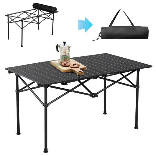 Alt View 3. Winado - 37in Portable Folding Camping Table, Ultralight Collapsible Table for Outdoor Travel Hiking Table Backyard BBQ Party - Black.