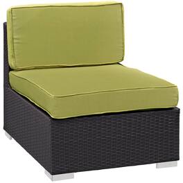 Gather Armless Outdoor Patio Sectional by Modway - Espresso Peridot