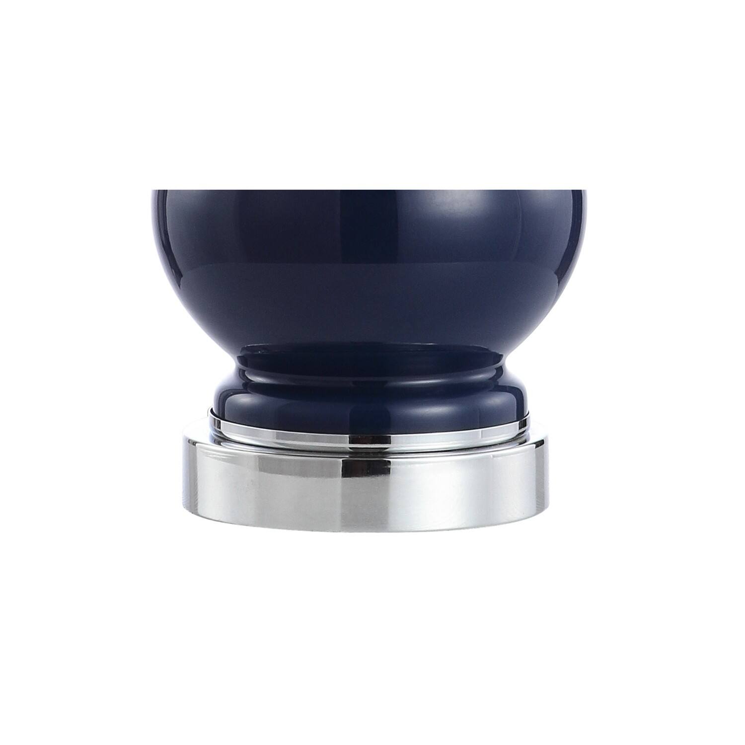 Alt View 4. Jonathan Y - Cox 22" Metal/Glass LED Table Lamp, Navy (Set of 2) - Navy/Chrome.