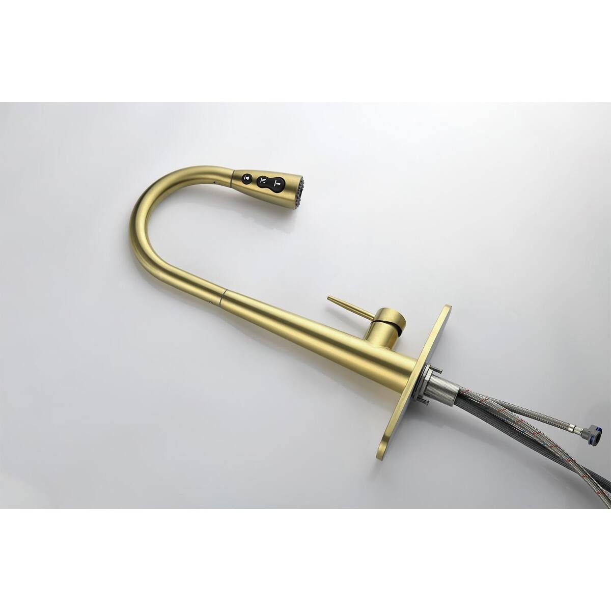 Alt View 1. Ropilly - Ropilly Pull Down Kitchen Faucet Brushed Gold Stainless Steel Single Handle Sink Faucet with Sprayer - Brushed Gold.