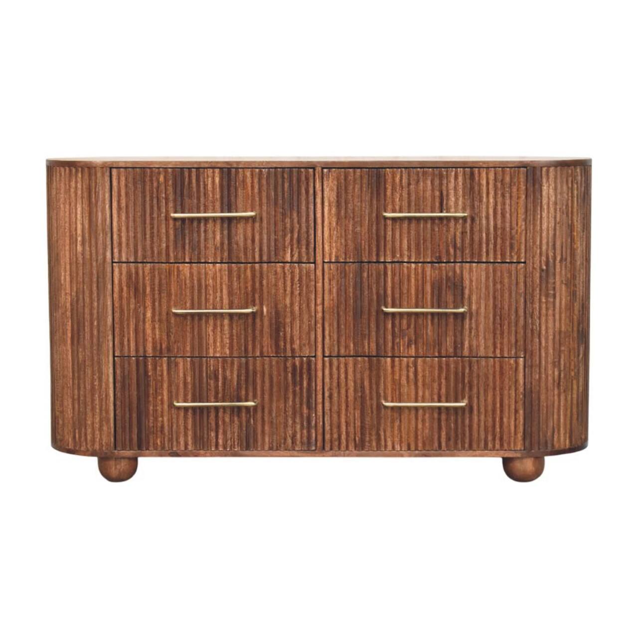 Front. Artisan Furniture - Artisan Furniture Solid Wood Roasted Almond Ridgefront Chest, 6 Drawer, Brown - Brown.