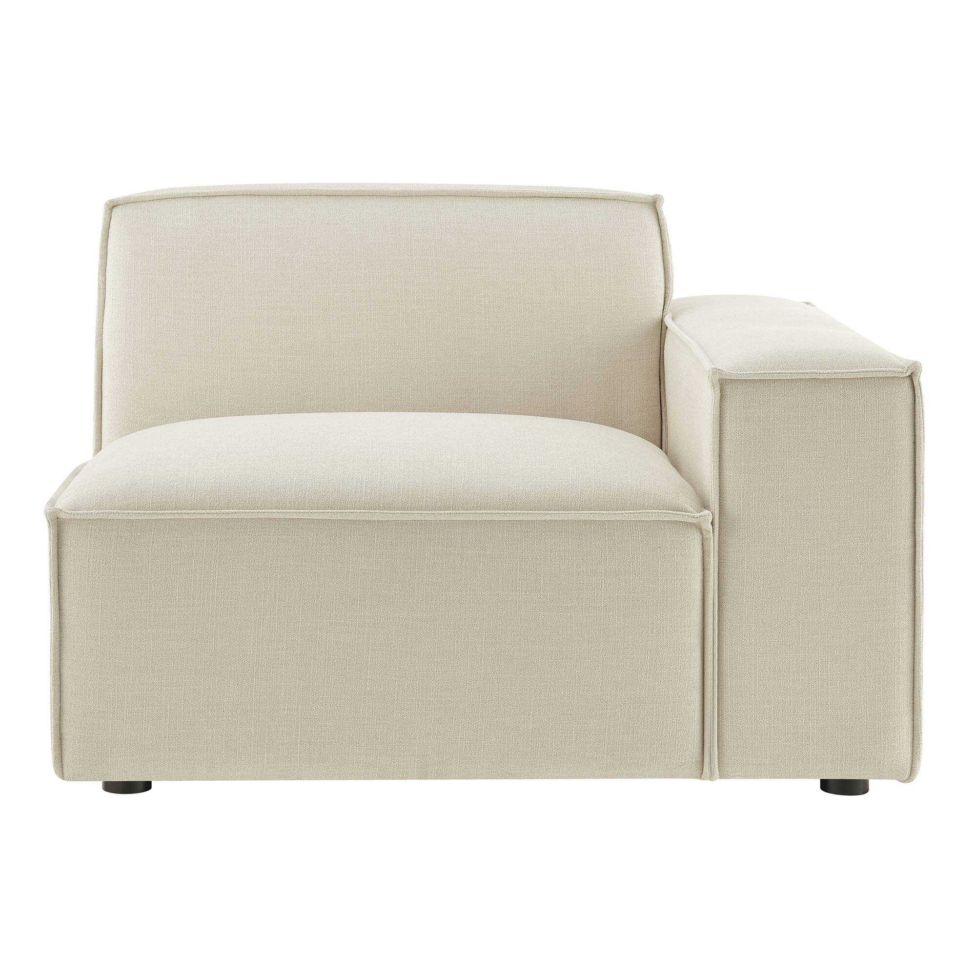 Alt View 6. Modway - Restore Performance Fabric Upholstered Right-Facing Modular Lounge Chair by Modway - Ecru.