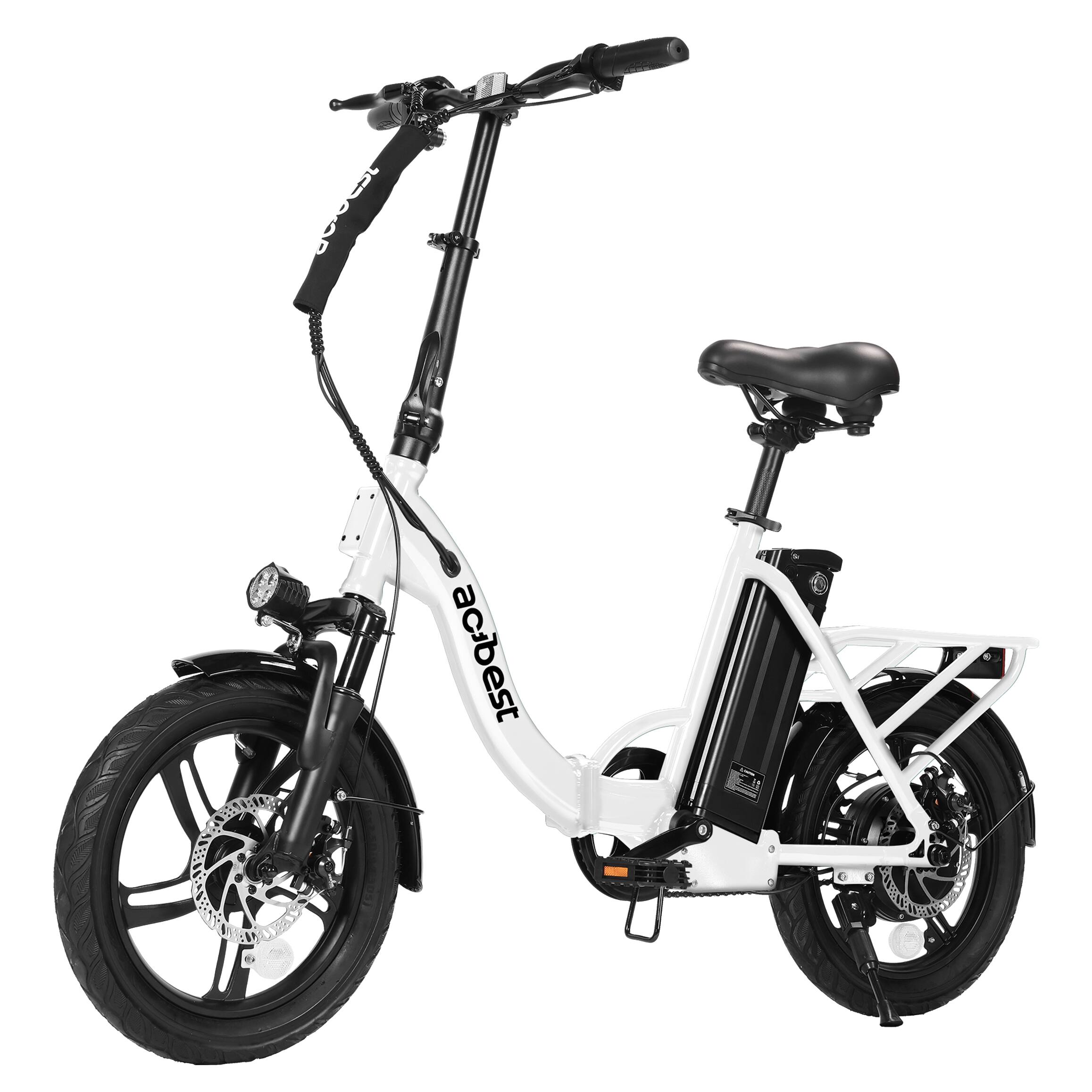Actbest - Cityrun City Commuting Electric Bike Step Thru Folding Ebike w/ 30mi Max Range 20mph Max Speed 500w Peak Power - One Size - White