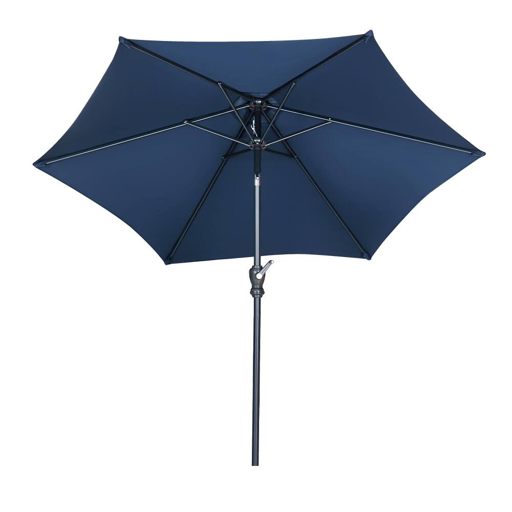 Back. Ainfox - Ainfox 7.5ft Patio Umbrella Without Lights - Navy Blue.