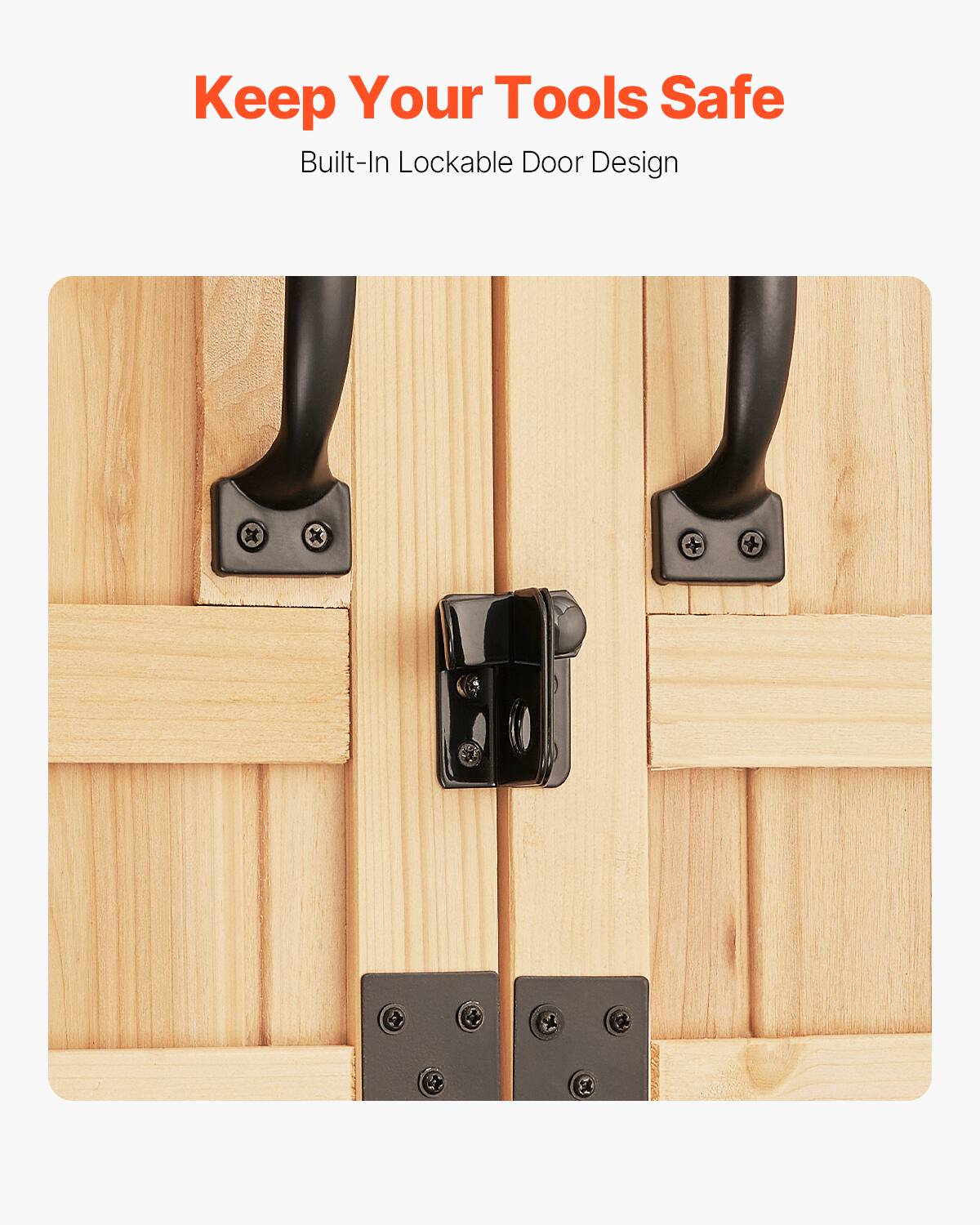 Keep Your Tools Safe  
Built-In Lockable Door Design
