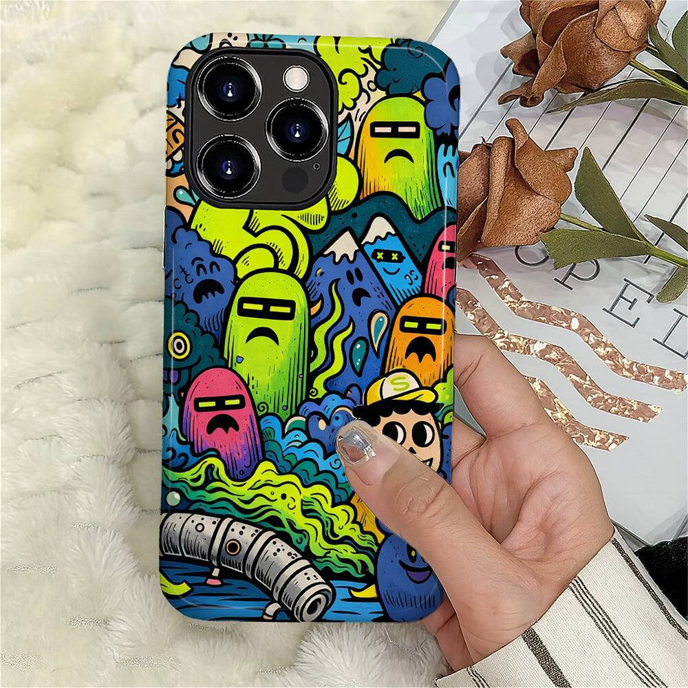 Alt View 3. BUBM - Smartphone Case for iPhone - 2-Layer Durable Smartphone Protection Case - Ghost City - Ghost City for iPhone 16 Pro Max.