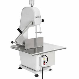 RYHNUYNE - 1500W Electric Meat Bone Band Saw – Commercial Bone Saw Machine with 5 Blades - Silver