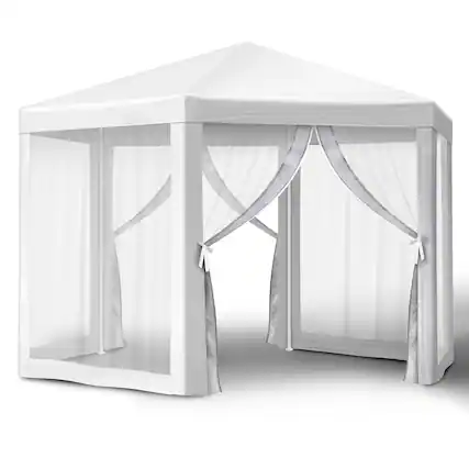 Front. Winado - Outdoor Party Tent with Screen, 13x13ft Canopy Shelter with Netting Side Walls and 2pcs Doors for Event Yard Patio BBQ.