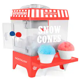Nostalgia - Snow Cone Shaved Ice Machine with Shelf - Red