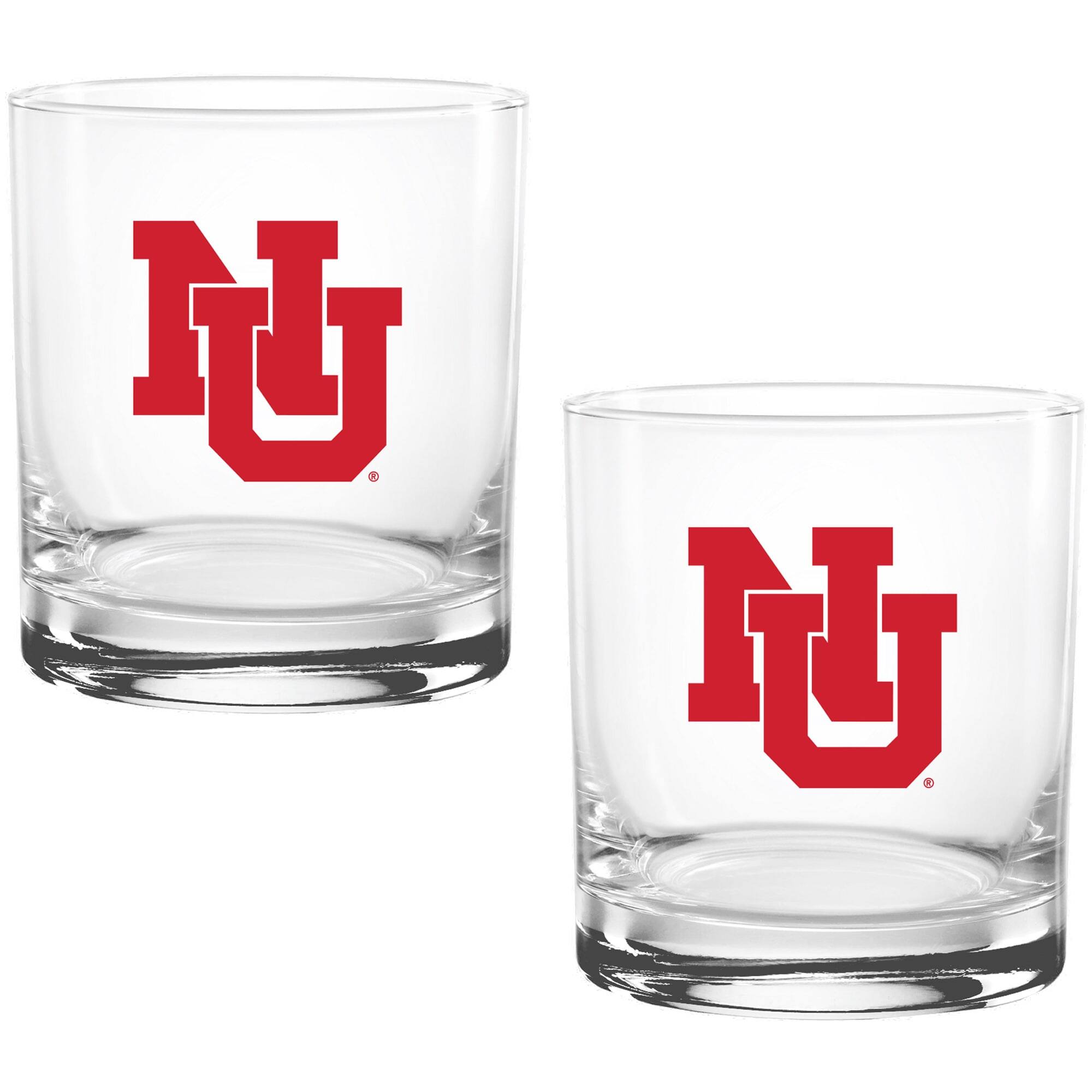 Alt View 1. Indigo Falls - Nebraska Huskers Two Pack 14oz. Vault Sketch Rocks Glass Set - Multicolor.
