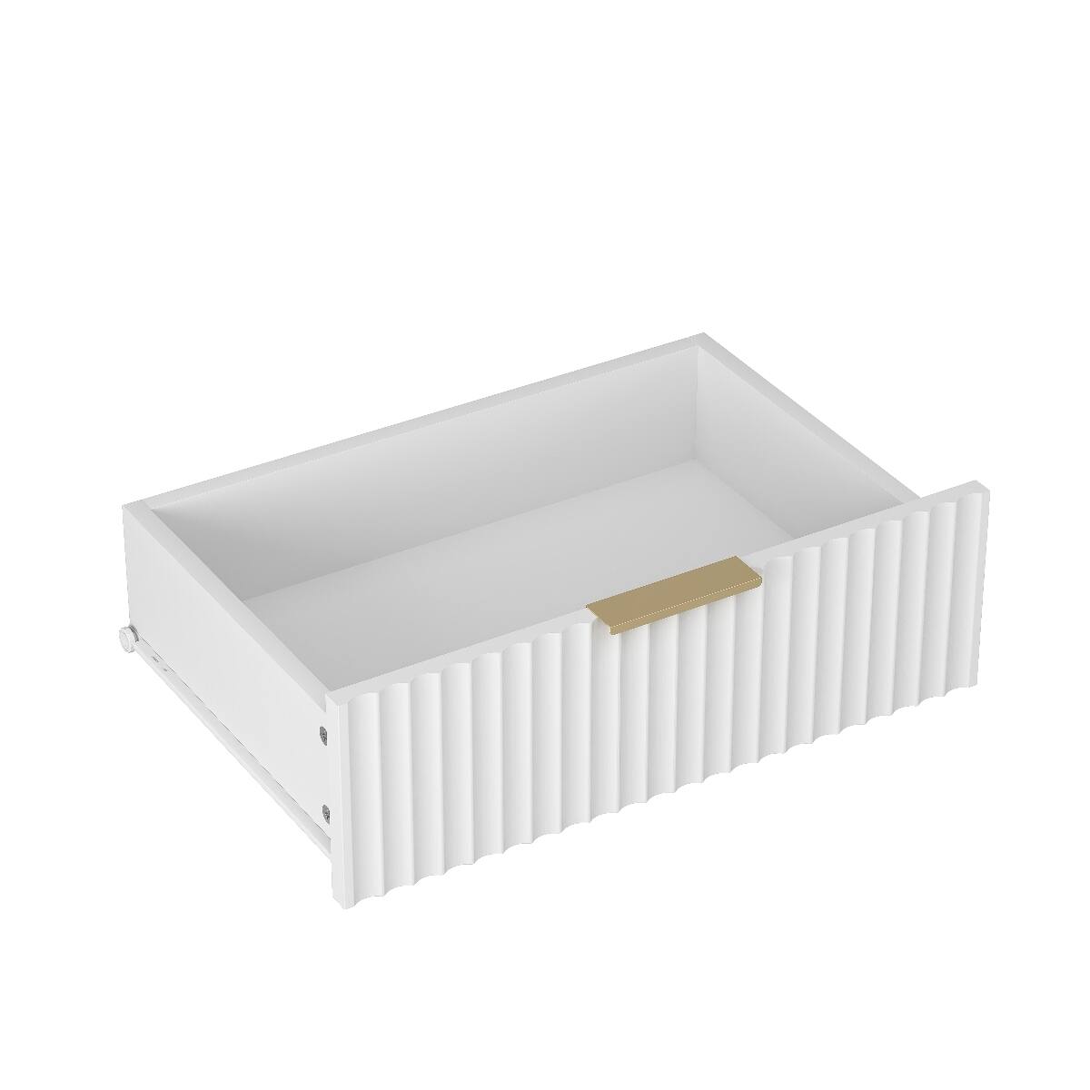 Alt View 3. Loheer - Loheer Nightstand with Charging Station and Voice Controlled Night Light, White Storage Cabinet - White.