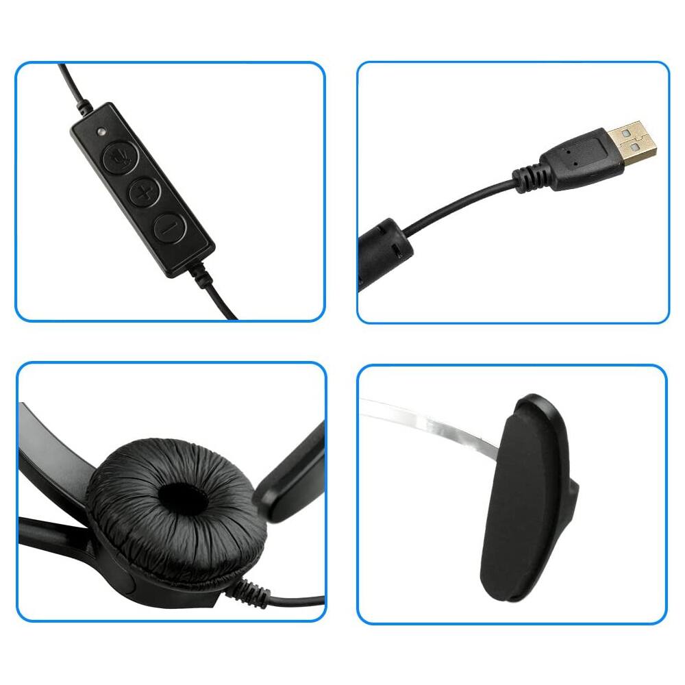 Alt View 6. AGPtek - Call Center Hands-Free Noise Cancelling Corded Monaural Headset with Mic Mircrophone - Black.