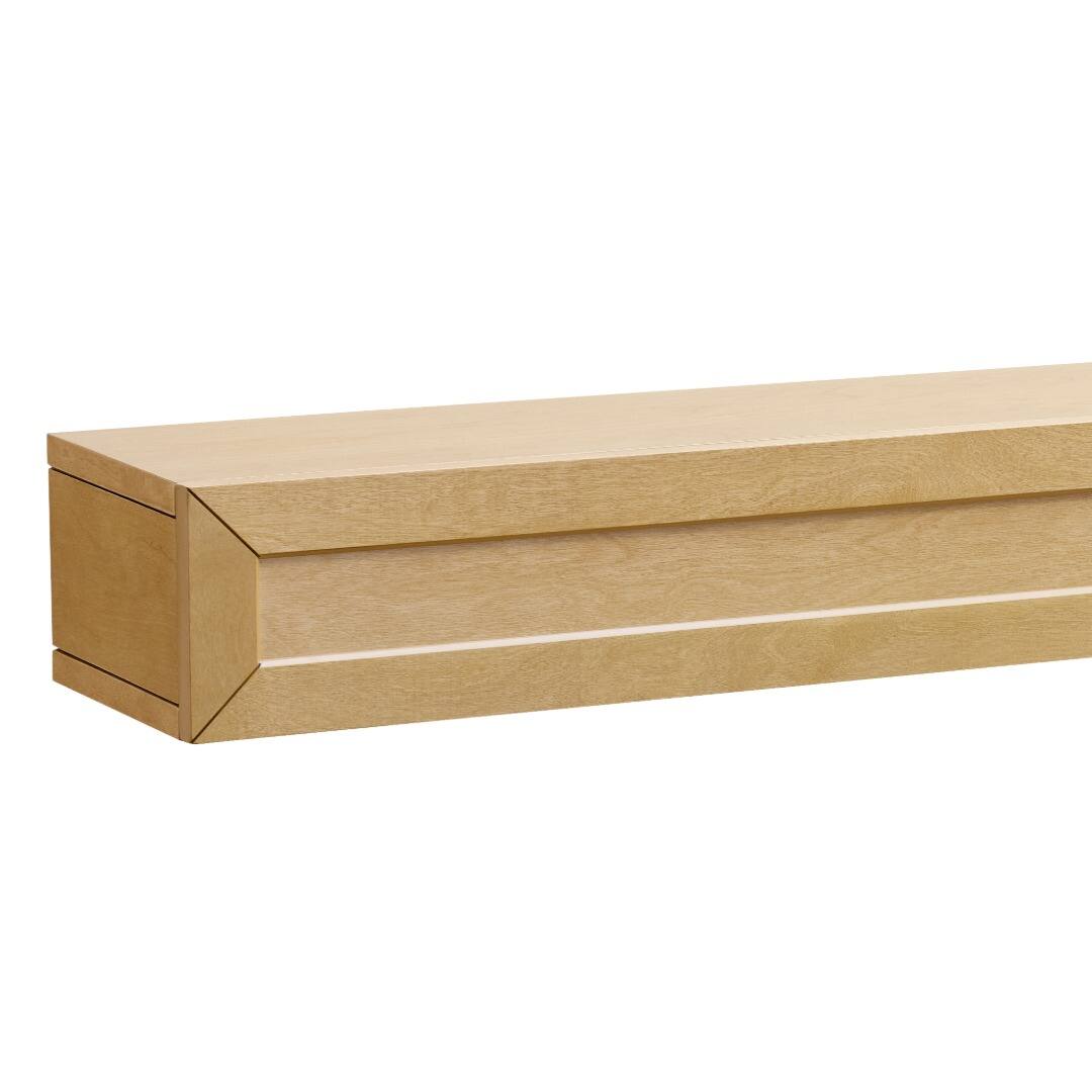 Alt View 4. Touchstone Home Products - Fireplace Mantel Shelf w/ Hidden Storage , 60" x 8.5" x 5.75", Solid Pine Wood Mantel for Over Fireplace - Natural Finish.