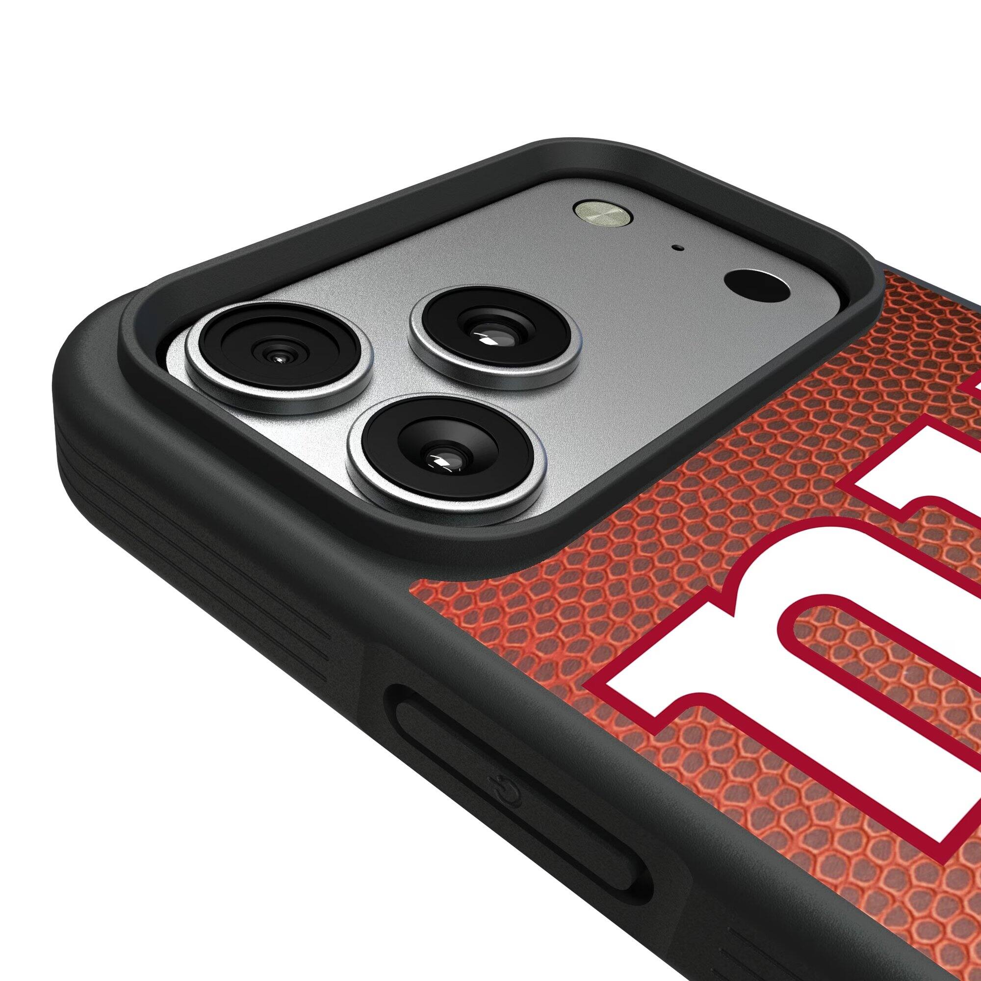 Alt View 2. Keyscaper - New York Giants iPhone Bump Case with Football Design - 16 Pro Max - Multicolor.