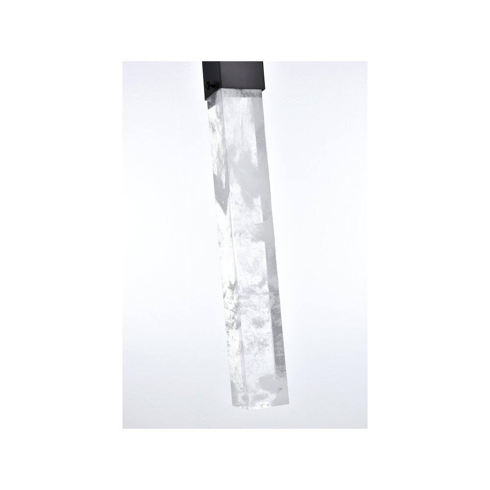 Alt View 3. Elegant Lighting - Aurora 5 inch Pendant in Black - Black And Clear.