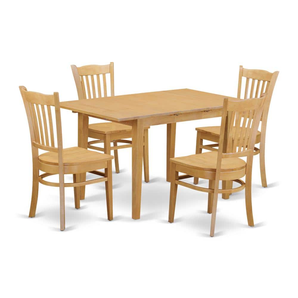 East West Furniture - 5 PC Kitchen Table set - Kitchen Table and 4 Dining Chairs - Oak price history on PriceWatchPro