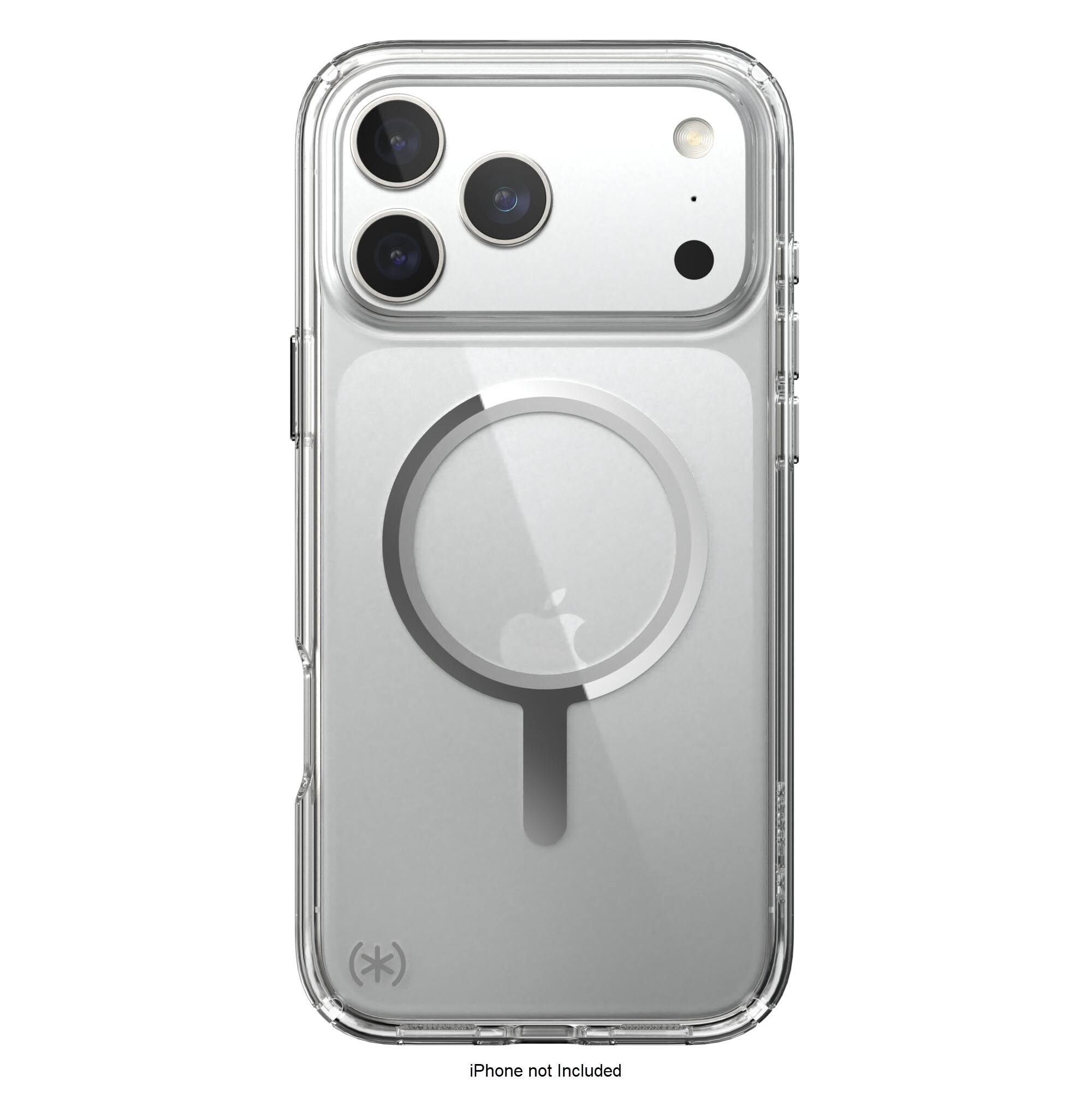 Speck - Presidio Perfect Clear with MagSafe Case for Apple iPhone 17 Pro - Clear/Silver