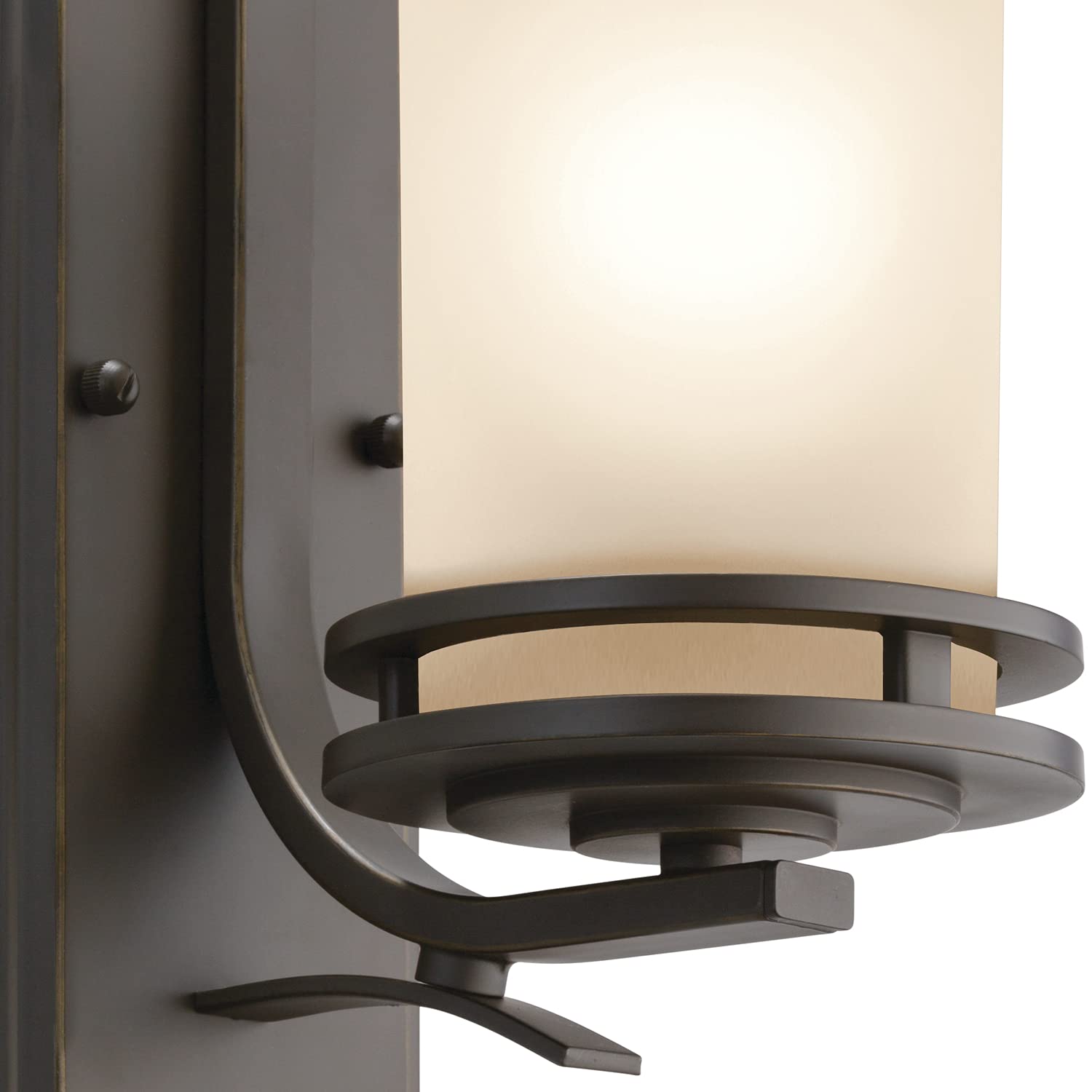 Left. Cedar Assembly - Hendrik Wall Light Fixture In Olde Bronze With Umber Etched Glass Lamp For Bedroom Or Living Room oz - Chrome 24".