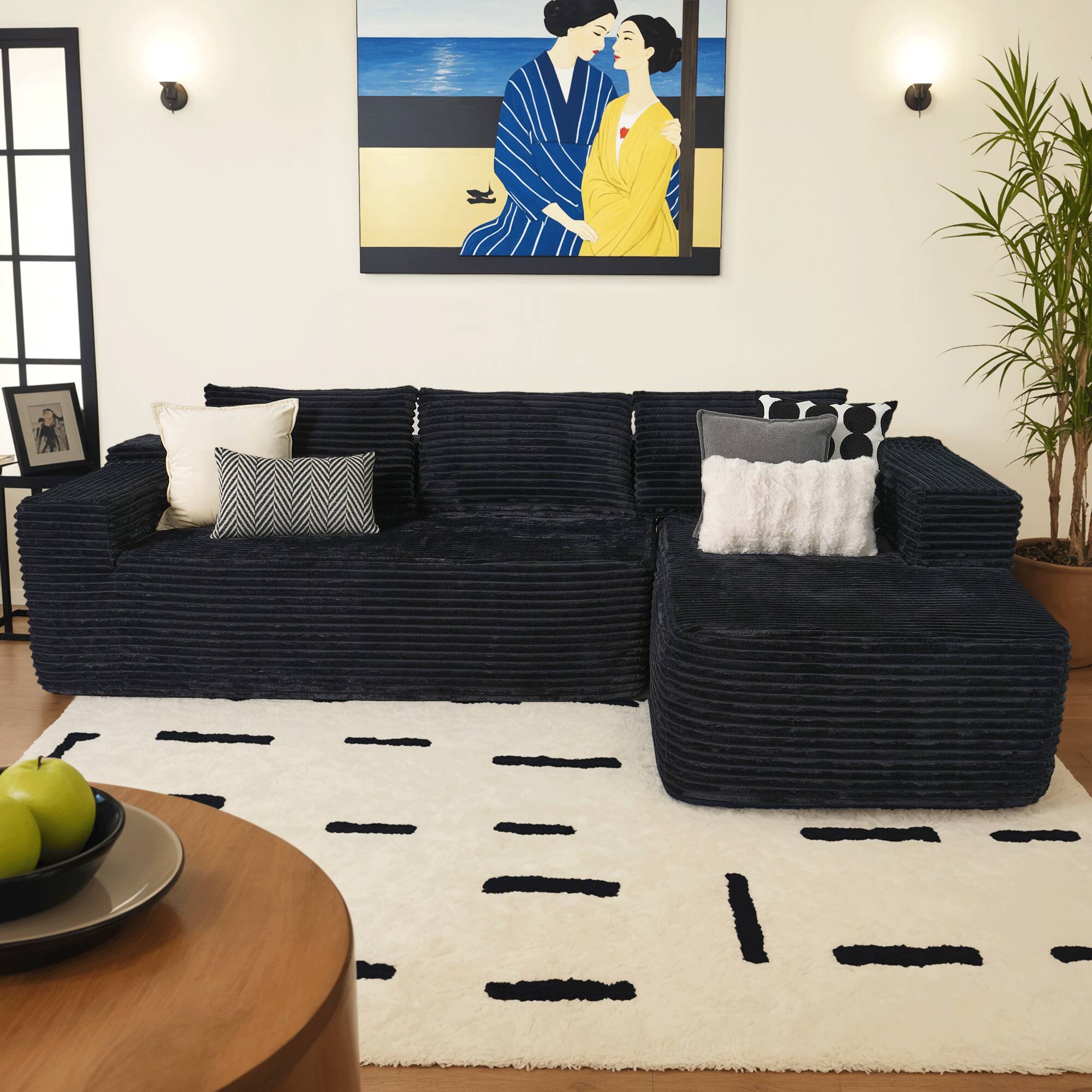 Black(Plush Corduroy, Right Facing)