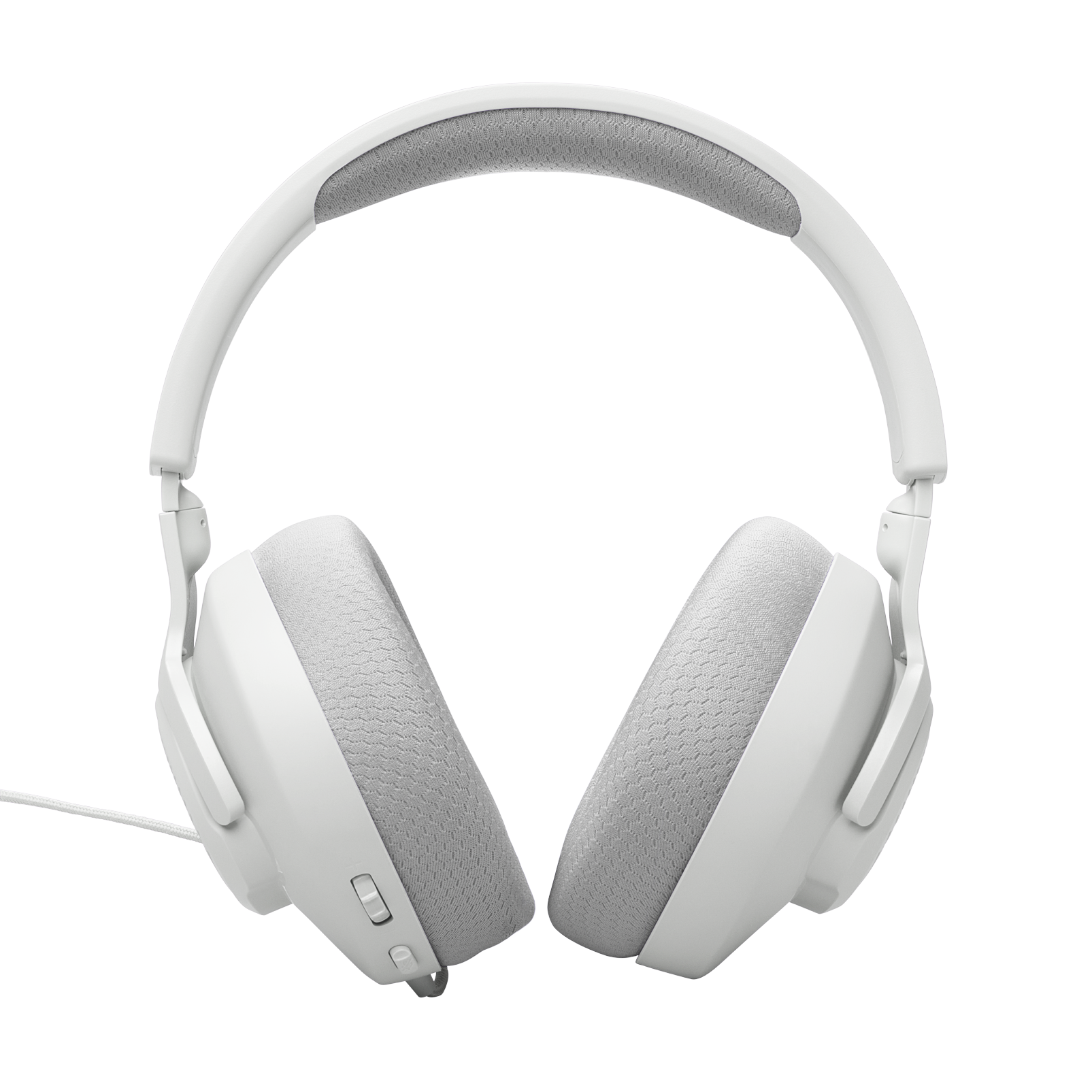 Left. JBL - JBL Quantum 100M2 Over Ear Gaming Headphones (White) - White.
