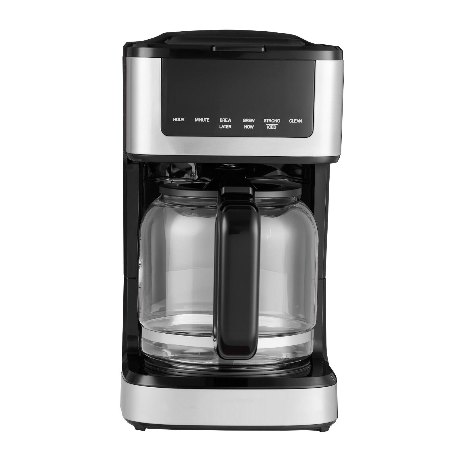 HOUR MINUTE BREW LATER BREW NOW STRONG CLEAN