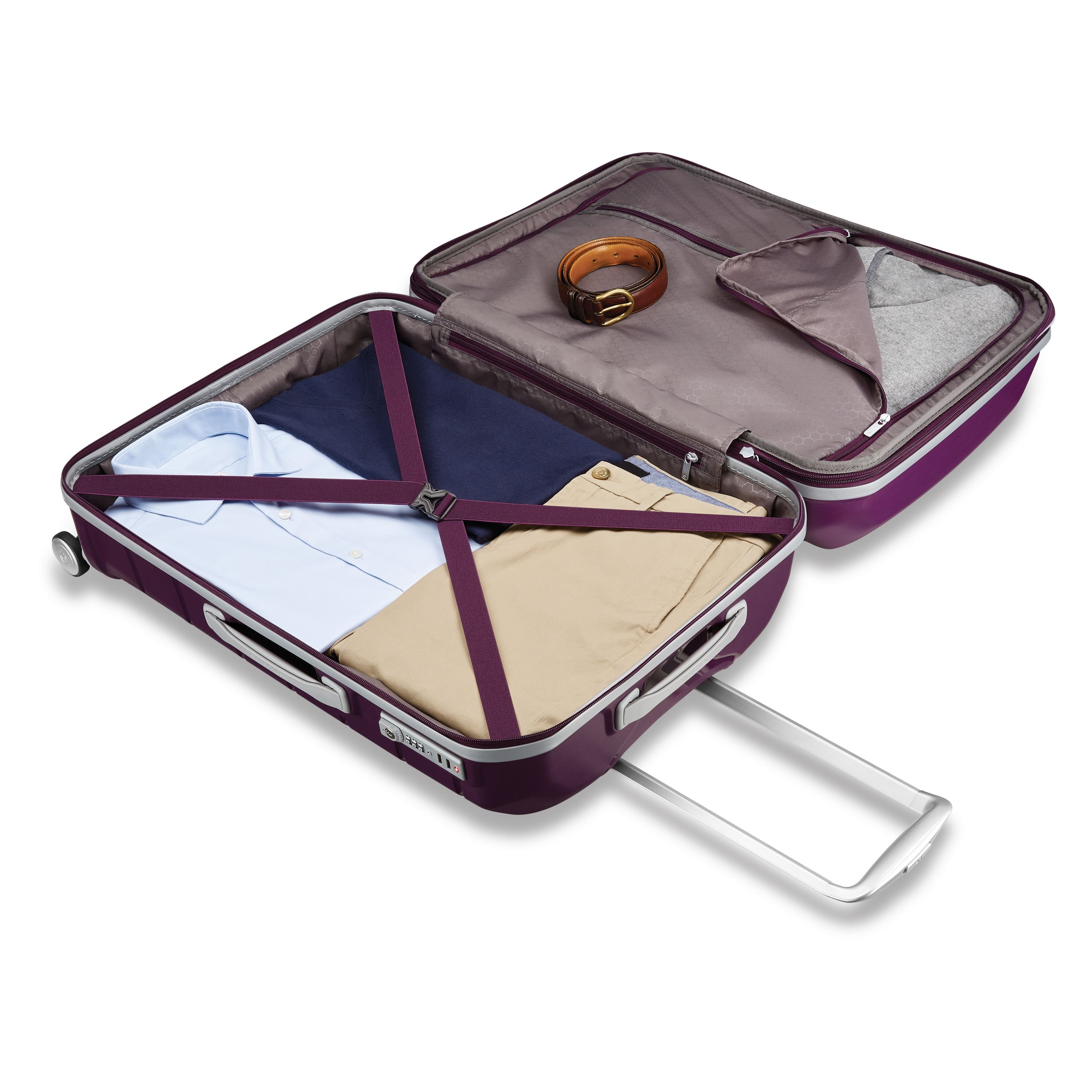 Alt View 1. Samsonite - Expandable Freeform Spinner 28" Suitcase - Amethyst Purple.