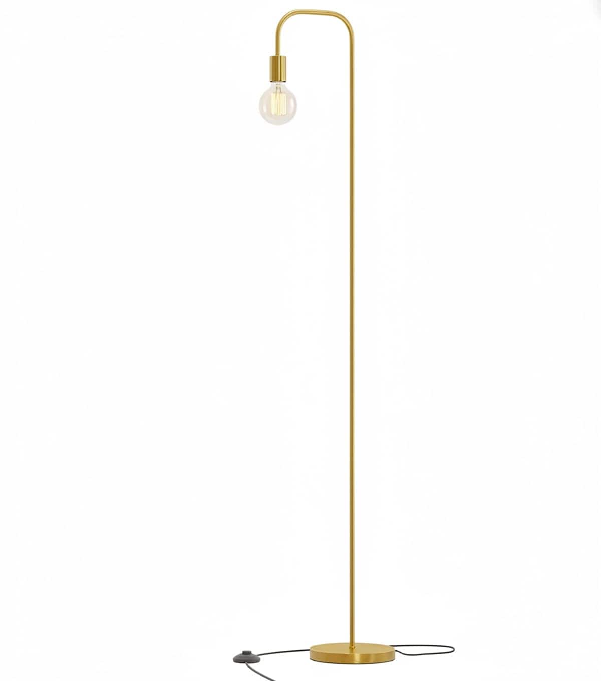 FINEAK - 63.75'' Industrial Antique Brass Minimalist Floor Lamp - Standing Lamp - Gold