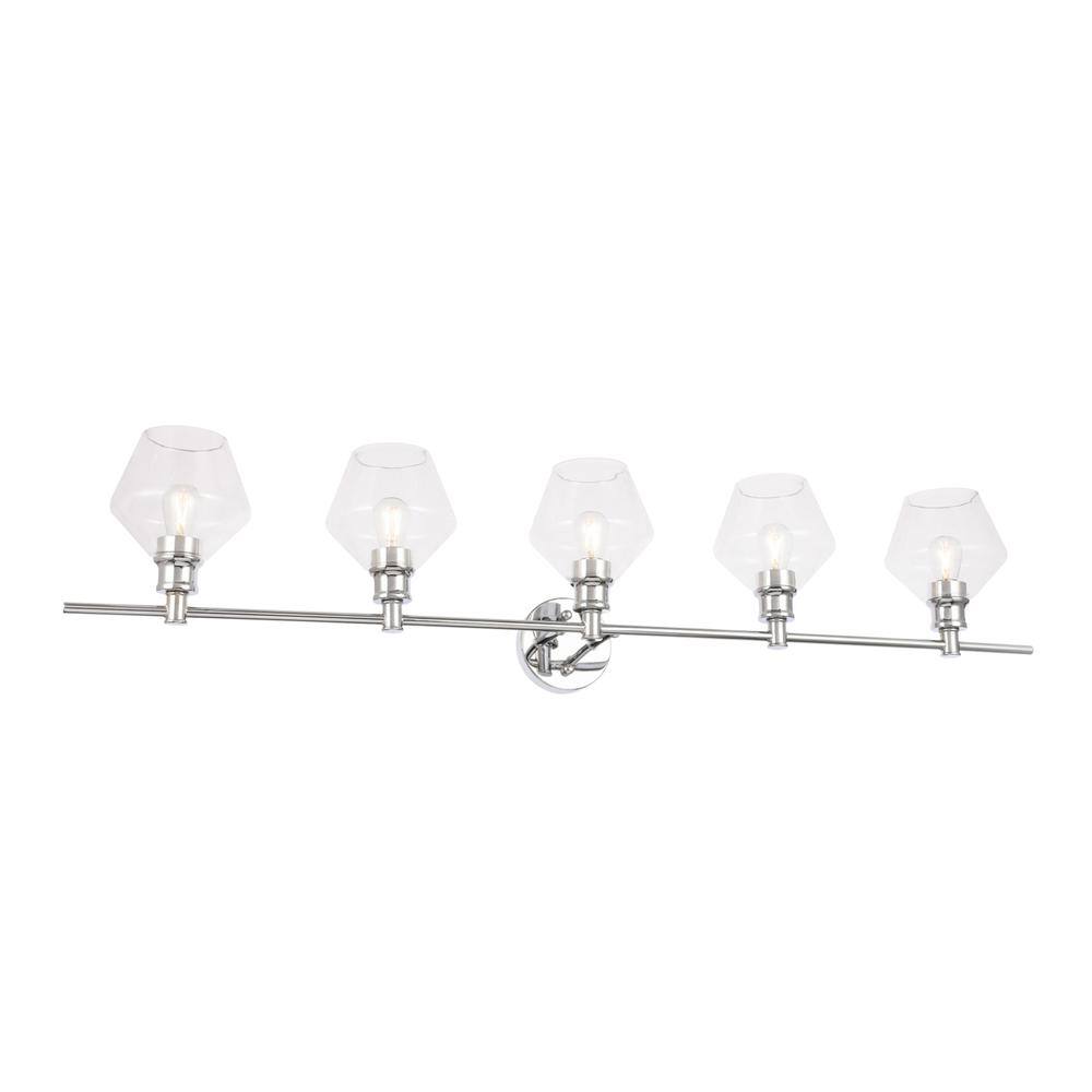 Alt View 8. Living District - Gene 5 light Chrome and Clear glass Wall sconce - Chrome And Clear Glass.