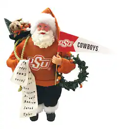 Santa's Workshop - Oklahoma State Cowboys 12" Proud Santa - Orange