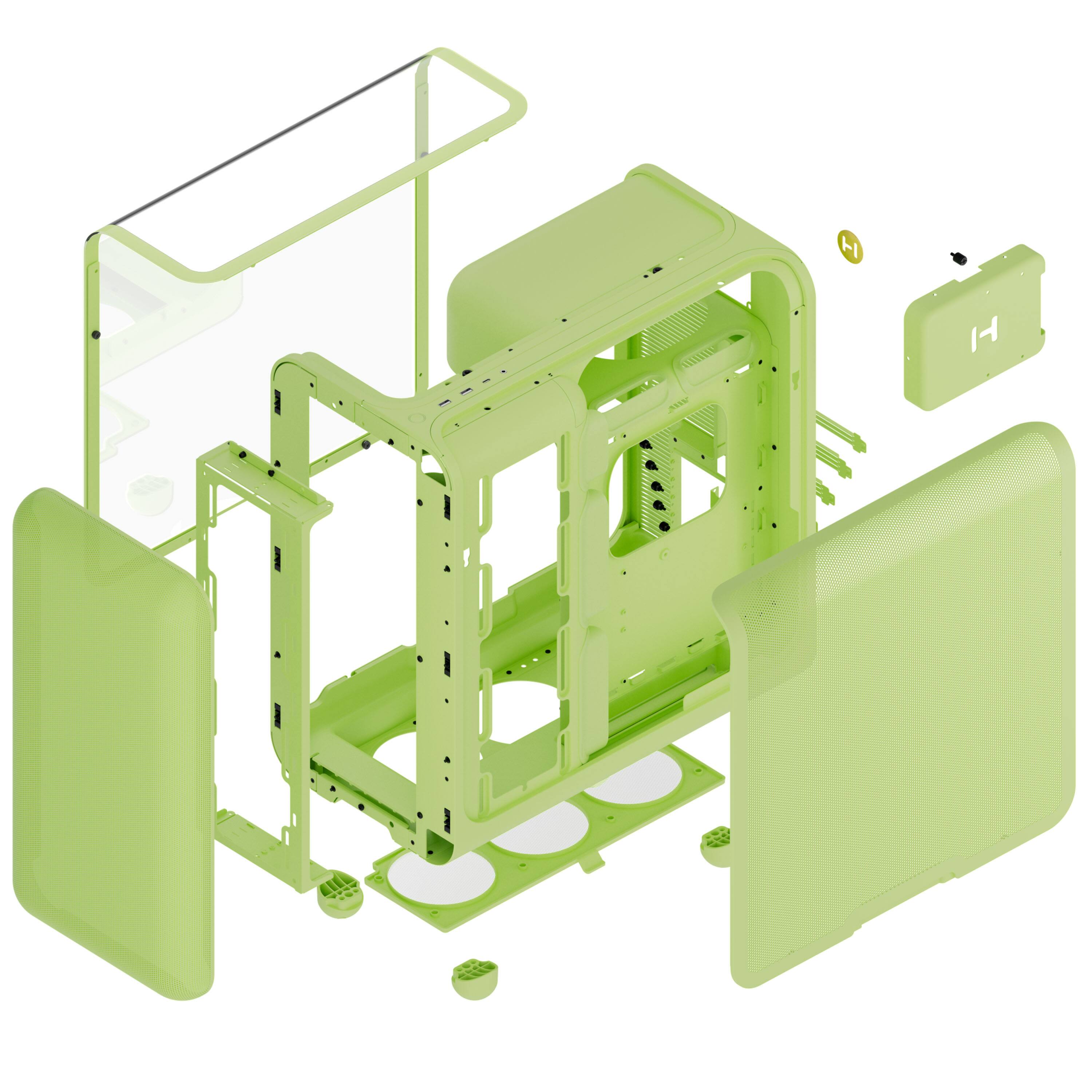 Alt View 1. HYTE - HYTE X50 Modern Performance ATX Mid-Tower PC Gaming Case - Matcha Milk.