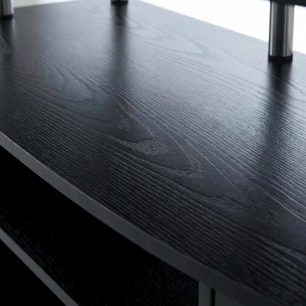 Alt View 2. FurniFact - Cherry/Black TV Stand with Cabinets and Shelves for 55-Inch TVs - Multi.