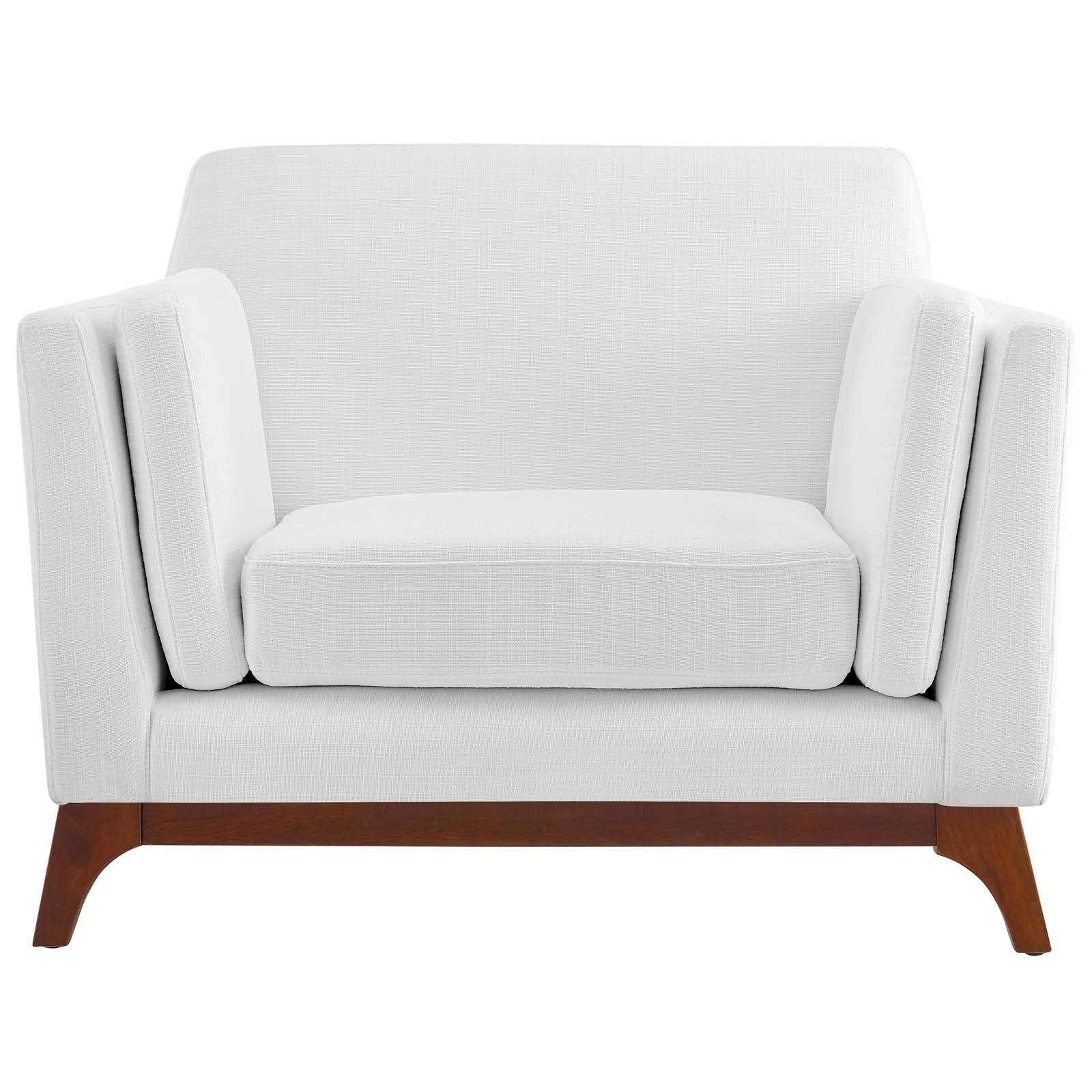 Alt View 1. Modway - Chance Upholstered Fabric Armchair by Modway - White.