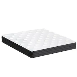 Glintex - 12-Inch King Hybrid Mattress with Cooling Gel Memory Foam and Pocket Springs, Medium Firm, Bed in a Box - White