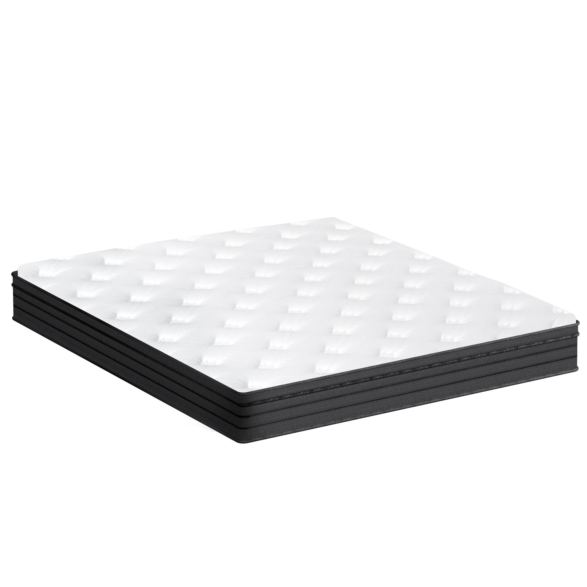 Front. KERDOM - 12 inches Thick Memory Foam Hybrid Bed Mattress, Individual Pocket, Breathable High Density Plush Foam, Medium Firm - Black.