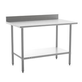 Flash Furniture - Reese Commercial Grade 430 Stainless Steel 18 Gauge NSF Certified 30" x 48" Kitchen Prep and Work Table with Adjustable - Gray