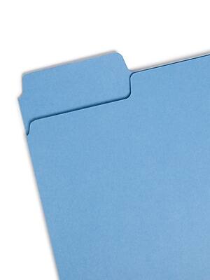 Alt View 1. Smead -  SuperTab File Folder, Oversized 1/3-Cut Tab, Letter Size, Blue, 100/Box  - Blue.