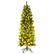 Front. Costway - 6Ft Pre-lit Artificial Pencil Christmas Tree Hinged Fir PVC Tree /250 LED Lights - Green.