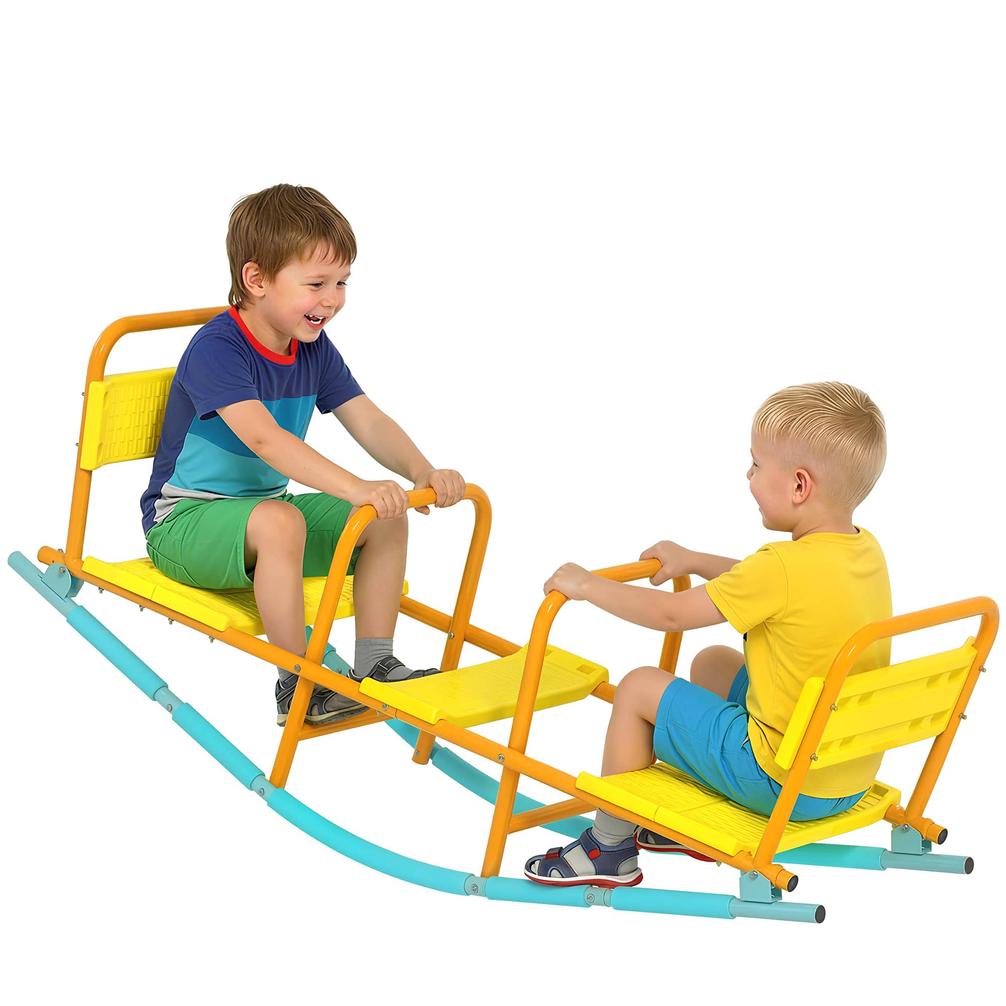 Qaba - Totter Seesaw for Kids, 2 in 1 Metal Rocking Seesaw for Toddlers Age 3-8 - Yellow price history on PriceWatchPro