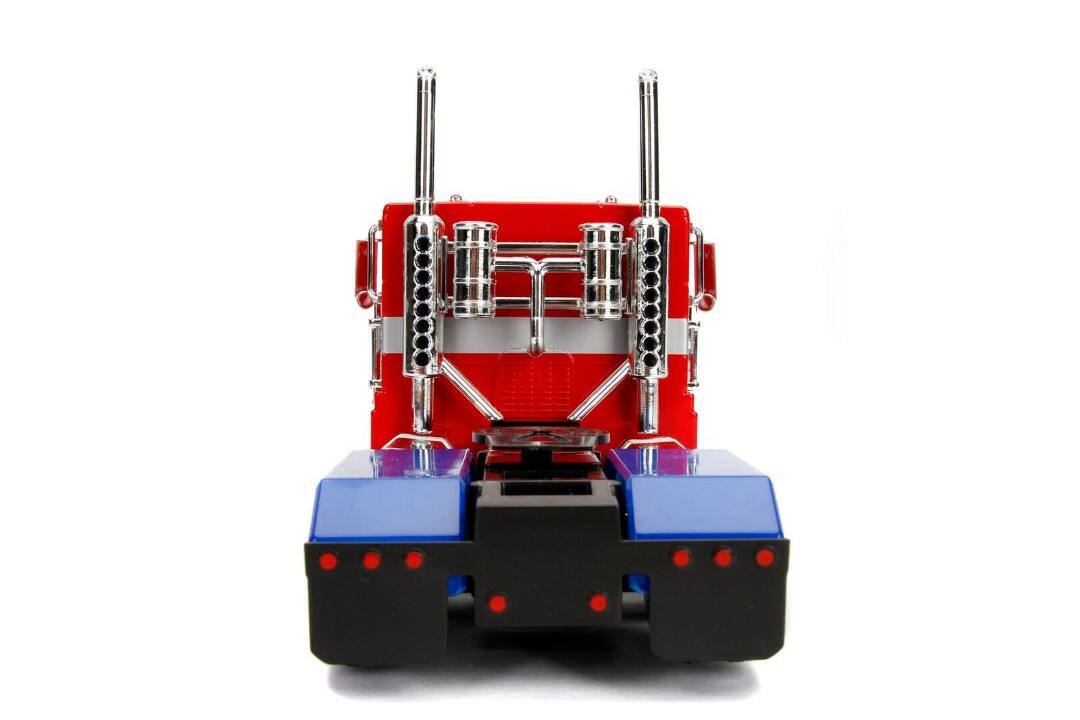 Alt View 2. Jada Toys - Transformers G1 - 1:24 Optimus Prime Die-Cast Truck with Robot Chassis   - COLLECTIBLES - Multicolor.