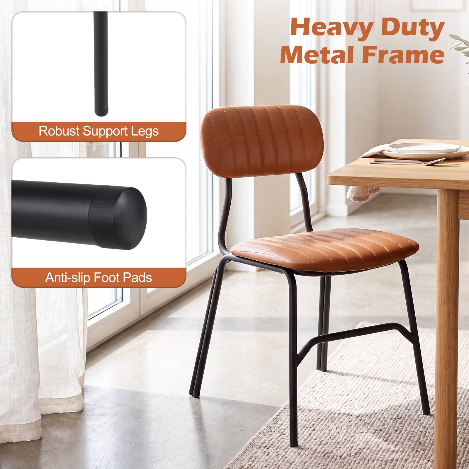 Heavy Duty Metal Frame  
Robust Support Legs  
Anti-slip Foot Pads