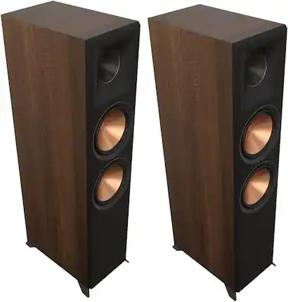 Front. Klipsch - Klipsch Reference Premiere RP-8000F II 2.0 Dual Floorstanding Speaker Pair in Walnut - Walnut.
