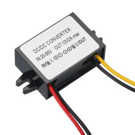 Unique Bargains - DC 20-90V to 12V 2A 24W Step Down Adjustable Voltage Converter IP67 Waterproof for Car Truck Solar - Black